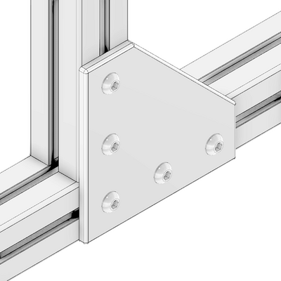 41-150-1 MODULAR SOLUTIONS ALUMINUM CONNECTING PLATE 135MM X 135MM FLAT CORNER W/HARDWARE